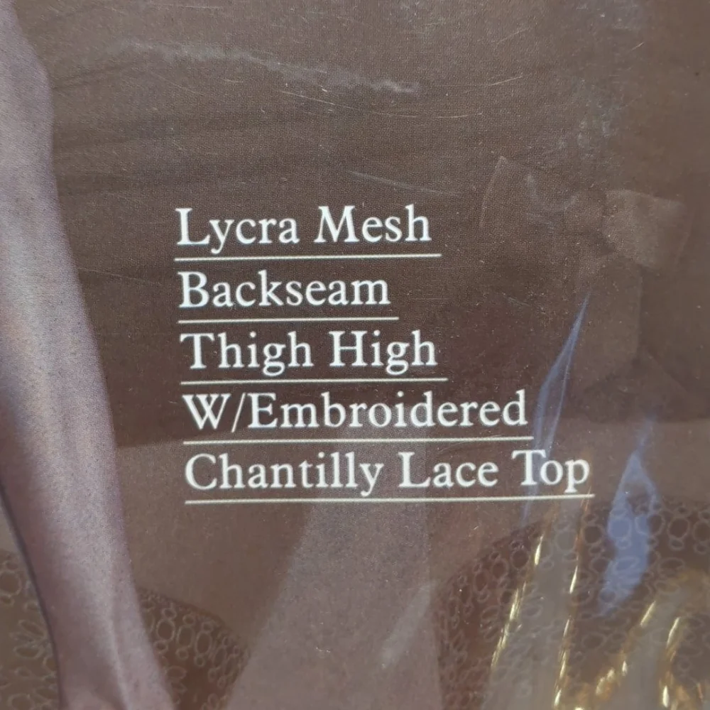 Leg avenue lycra mesh backseam thigh high stockings